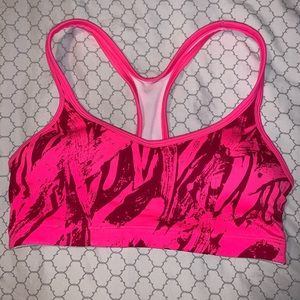 bright pink sports bra